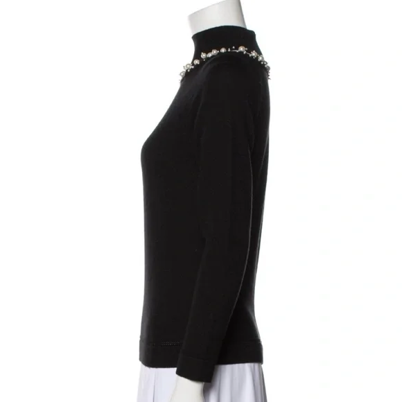 Oscar De La Renta Pearl Turtle Neck Sweater